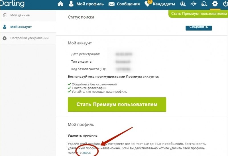 Как убрать премиум. Удалить профиль с моими данными. Удаления профиля на сайте. Как удалить Мои данные. Как удалить профиль с Дарлинга.